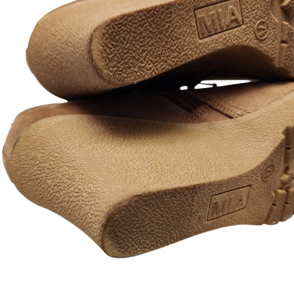 Mia Wedge Ankle Booties Tan Faux Suede Size 7.5 - Picture 13 of 14